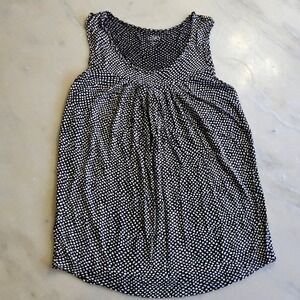 LOFT Tank Top XS Black White Polka Dot Sleeveless‎ Casual Blouse